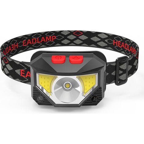 Lampe Frontale LED , Super Lumineux Capteur De Mouvement Lampe,6Modes Torches Frontales 1200mAh Rechargeable USB, Lampe Torche Étanche, Camping, Randonnée, Pêche, Travail (1/5)