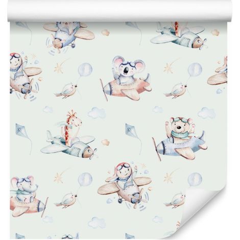 Papier peint animaux dans les avions pour salon et chambre 50x1000 cm (1/5)