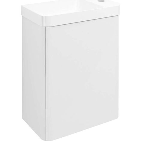 Sapho Zorba - Mobile lavabo, 39x22x50 cm, 1 anta S/D, bianco lucido LT113-3030 (1/5)