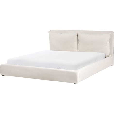 Letto matrimoniale ad acqua tessuto beige chiaro 180 x 200 cm Bajonna