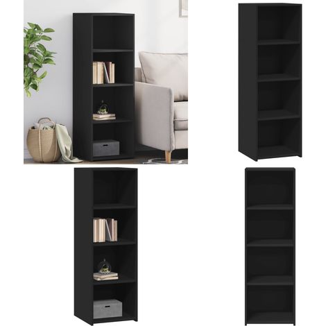 Highboard Schwarz 40x41x124 cm Holzwerkstoff - Schreibtisch - Regal - Wohnzimmer Dekoration - Hochbord - Schwarz - Home & Living (1/5)