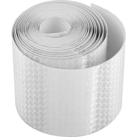 Nastro riflettente - Bianco - 5 cm x 300 cm - Nastro riflettente - Autoadesivo - Nastro riflettente - Rotolo riflettente (1/4)