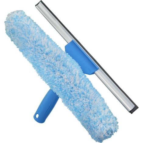 Raclette et brosse à vitres professionnelles en microfibre 2 en 1, 35 cm (1/4)