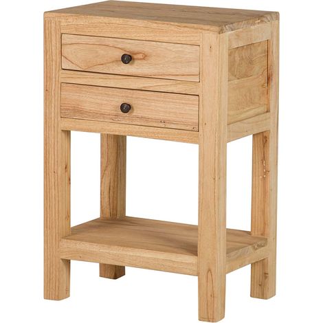 Nachttisch aus Mindiholz ​​mit 2 Schubladen 45 x 30 x 66 cm (1/5)