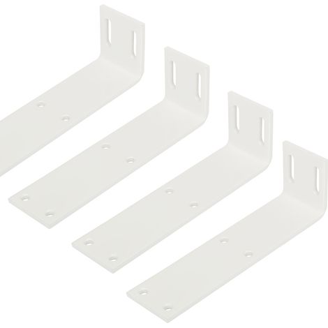 4 Stück Montagewinkel 200 x 60 x 50 mm Stahl weiß lackiert Wandkonsolen inkl. Montagematerial Regalkonsolen Regalwinkel Wandwinkel Schwerlastkonsole von SOTECH (1/5)