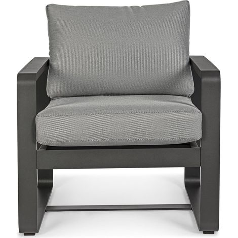 Sessel "Merrigan" Garten- und Terrassen aus pulverbeschichtetem Aluminium -Anthrazit (1/4)