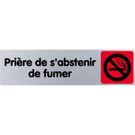 Plaque de porte Prière de s'abstenir de fumer - couleur 170x45mm - 4033365