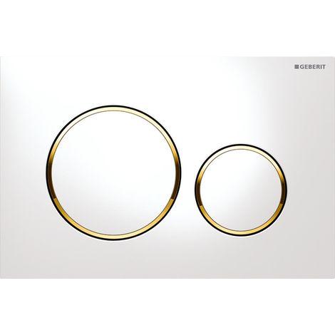PLACCA DI COPERTURA 2 TASTI SIGMA 20 GEBERIT Bianco - bordi tasti Dorati