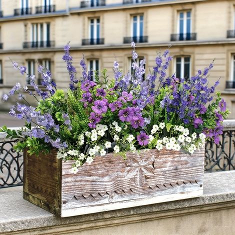 Bouquet décoratif artificiel d'extérieur de 18 pièces, ensemble de plantes vertes artificielles, composition florale réaliste, résistant aux UV