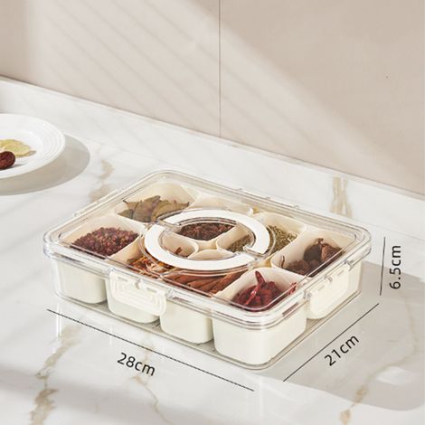 Aufbewahrungsbox für den Kühlschrank, Lebensmittelaufbewahrungsbox für Lebensmittel und Gemüse, Aufbewahrungsbox mit Trennwänden für Tiefkühlfrüchte und Ravioli, große Größe, 8 Fächer (1/5)