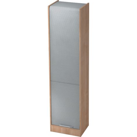 bümö Rollladenschrank office - 5 Ordnerhöhen   Nussbaum/Silber (1/5)