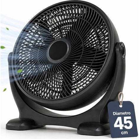 Ventilatore da Pavimento Diametro 45 cm Inclinazione Variabile Potenza 75W