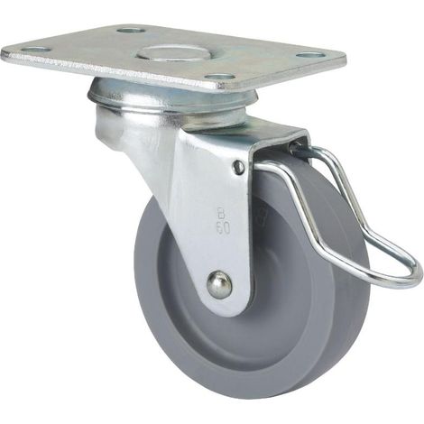 rueda giratora placa freno varil.602-060-31 poliamix gris eje liso (1/2)