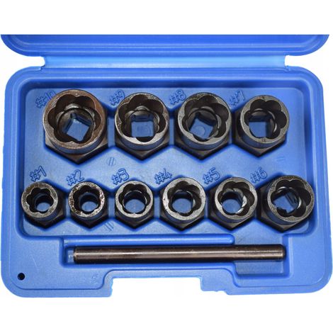 Set di bussole estrattori per viti Silver S10753 da 9-19 mm in Cr-Mo, lunghe + custodia