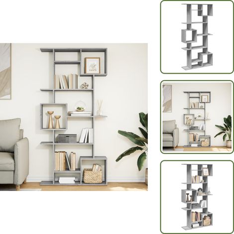 Bücherregal Grau Sonoma 92x29x188 cm Holzwerkstoff - Bücherregal - Bücherregale - Bücherschrank - Lagerregal (1/5)