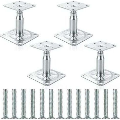 Lot de 4 supports de poteau surélevés galvanisés réglables de 100 à 150 mm. support de toit robuste pour construction (1/5)