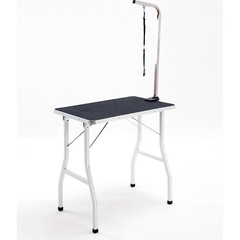 Table de toilettage professionnelle pour animaux de compagnie, table de coupe de poils, bras réglable et portable, laisse incluse
