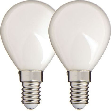 Lot de 2 ampoules LED filament opalescentes E14 (P45), 470 lm, équivalent 40 W, lumière chaude 2700 K Idéal pour lustres, appliques et luminaires décoratifs (1/5)