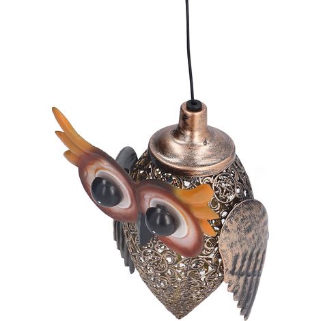 Lampe solaire suspendue LED IP55 étanche, design hibou, ambiance paisible, lanterne solaire suspendue robuste (1/5)