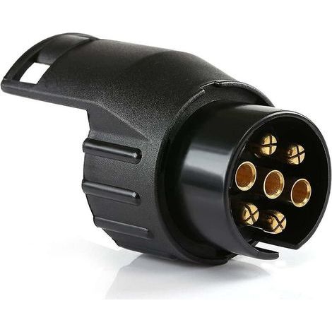 Remorque Adaptateur Prise, Accessoires Universels, Adaptateur de Remorquage Imperméable 7 Broches vers 13 Broches Compatible avec Voiture et Camion (1/4)