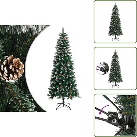The Living Store Künstlicher Weihnachtsbaum mit Ständer Grün 180 cm PVC - Künstlicher Tannenbaum
