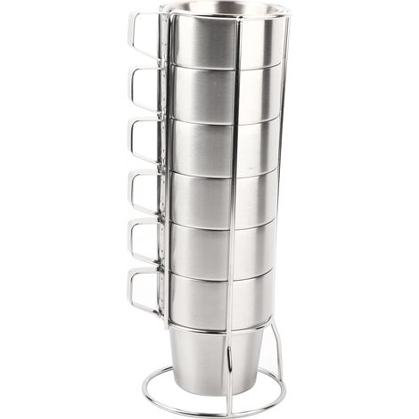 Gobelets en acier inoxydable avec poignée antidérapante pour eau, bière, café (1/5)