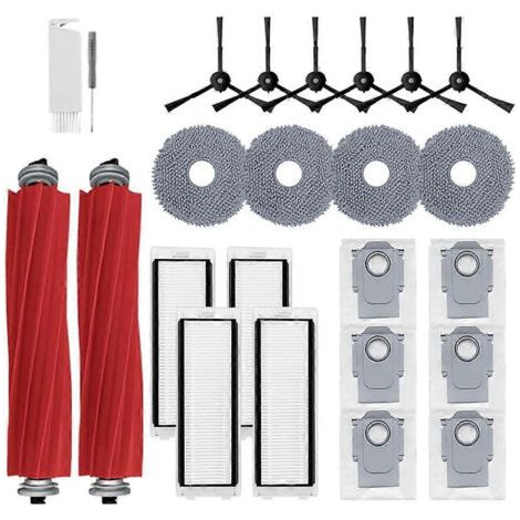 Kit de 24 accessoires de rechange pour aspirateur robot Roborock Q Revo : brosse, filtres et sacs.