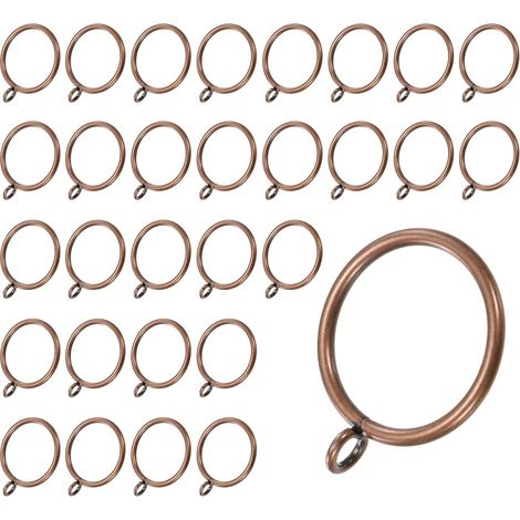 30 anneaux de rideaux en bronze rouge avec œillet, anneaux métalliques antirouille pour tringles à rideaux, anneaux de rideaux de 3,5 pouces de diamètre intérieur pour tringles à rideaux pour suspendr (1/5)