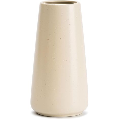 Vase en céramique beige – Vase neutre de 20,3 cm pour décoration d'intérieur, vase bohème blanc cassé, vases crème pour fleurs, vases minimalistes modernes ivoire pour centres de table, décoration de (1/5)