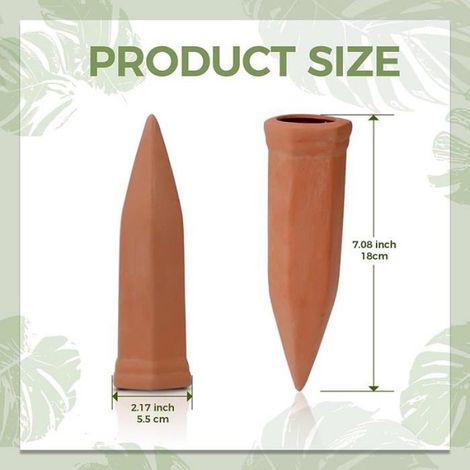 Cônes D'arrosage - En Terre Cuite Poreuse - Pour Arrosage Goutte à Goutte Automatique De Plantes Intérieures Et Balcon - Lot De 6 (1/5)