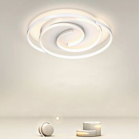 TRADE SHOP - Plafoniera Led 45w Cerchio Spirale Vortice Bianco Lampadario Soffitto Luce 4000k 70593 -