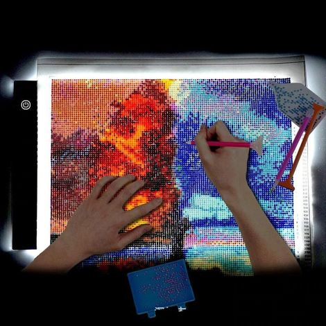 Table lumineuse LED A4 à 3 modes avec variateur, pour dessin et peinture diamant portable (1/5)