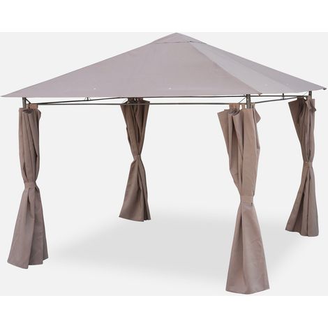 Gazebo de jardín con cortinas 3x3m (1/5)