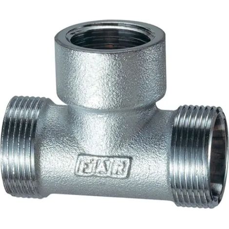 "TEE FEMMINA CON 2 MONOCONI PER TUBO RAME, PLASTICA E MULTISTRATO CROMATO FAR 24x19 - 3/4"""" - 24x19"