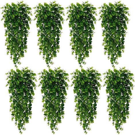 Ensemble de 8 plantes araignées artificielles, lianes de lierre de 75 cm, résistantes aux UV, convenant aux chambres, salons et murs (1/5)