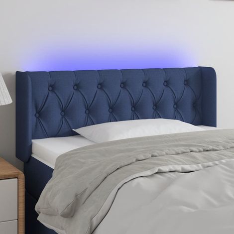 LED Kopfteil Blau 93x16x78/88 cm Stoff (1/5)