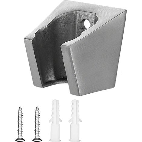 Support Pommeau de Douche, Support Douchette Argent Mural Avec Vis et Crochet Acier Inoxydable, Accroche Pommeau de Douche Léger (1/5)