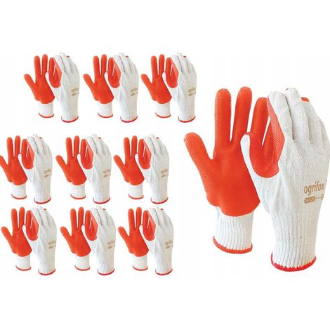 Pflasterhandschuhe / weiß und orange / Größe: 10 - XL / OX-ORANGINA - 10 Stück.
