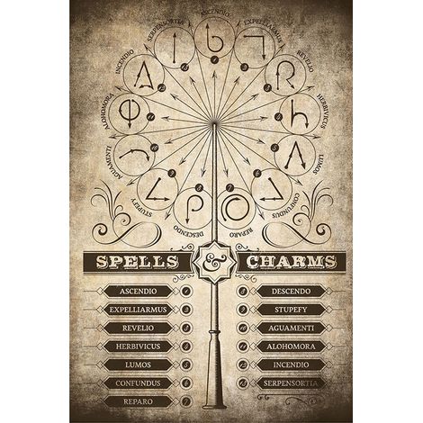 Poster harry potter Zaubersprüche und -sprüche