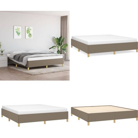 Cadre de lit sans matelas taupe 160x200 cm tissu - Cadre De Lit - Lit Double - Lit Taupe - Lit Design - Literie - Home & Living (1/5)
