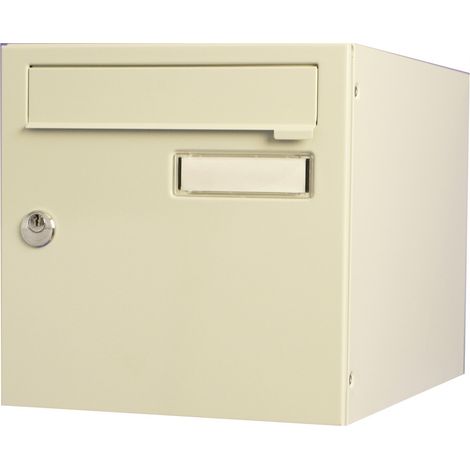RENZ Standard 1-türiger Außenbriefkasten in Stahl beige glänzend RENZ