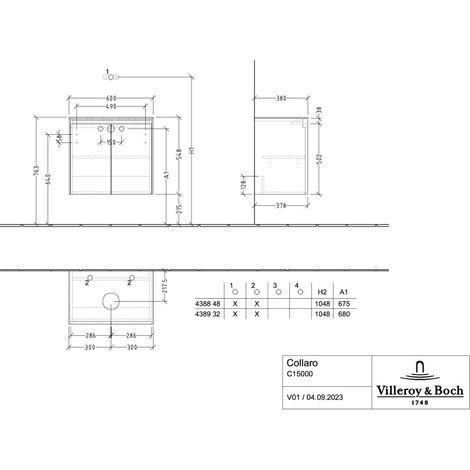 Villeroy & Boch C15000AH lavabo US Collaro 600x548x380mm