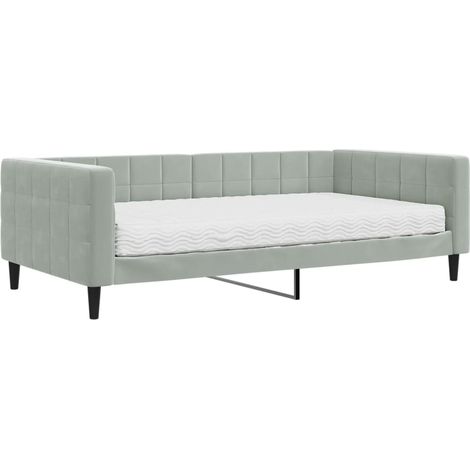 Maison Exclusive - Divano Letto con Materasso Grigio Chiaro 100x200 cm in Velluto