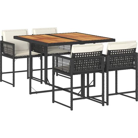 Maison Exclusive - Set de muebles jardín 5 pzas con cojines ratán (1/5)