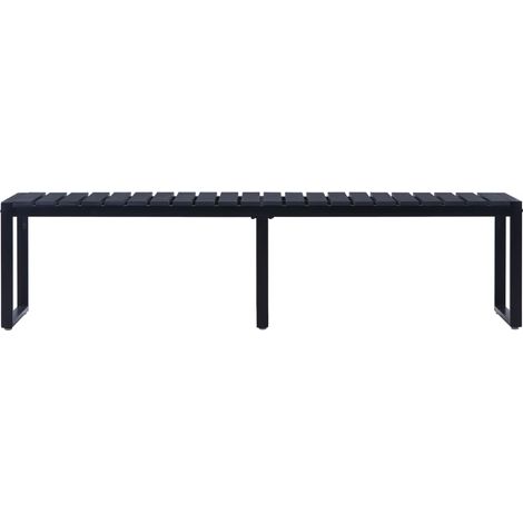 Banc de jardin Banc extérieur Banquette de jardin 180 cm Panneau PS Noir (1/5)