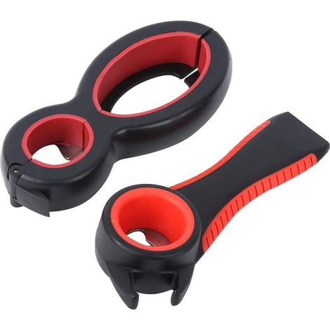 Kit Ouvre bote 5 en 1 avec Poignée Antidérapante Noir + Rouge (1/5)