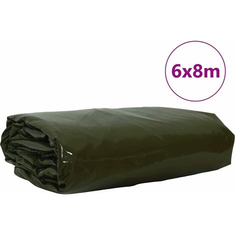 Maison Exclusive - Telo 650g / m² Verde oliva 6 x 8 m Tela con rivestimento in PVC