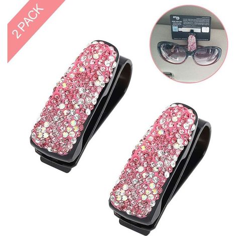Support Pour Lunettes De Soleil - Pour Pare-Soleil Automobile - Compatible Tous Modèles De Véhicules - En TPU Souple - Avec Espace Pour Carte - Par 2 (1/5)