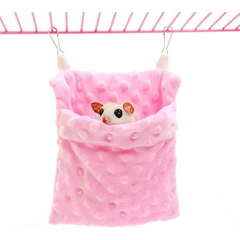 Sacco a pelo - Amaca leggera per piccoli animali domestici, sacco a pelo per criceti  Sacco a pelo caldo per piccoli animali con ganci per appenderlo (1/5)