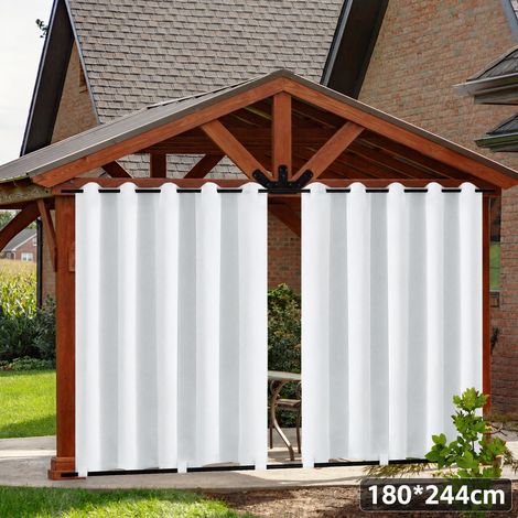 ROSNEK WindGuard Rideau extérieur extra-large imperméable coupe-vent à œillets 180 x 244 cm Blanc 1 panneau
